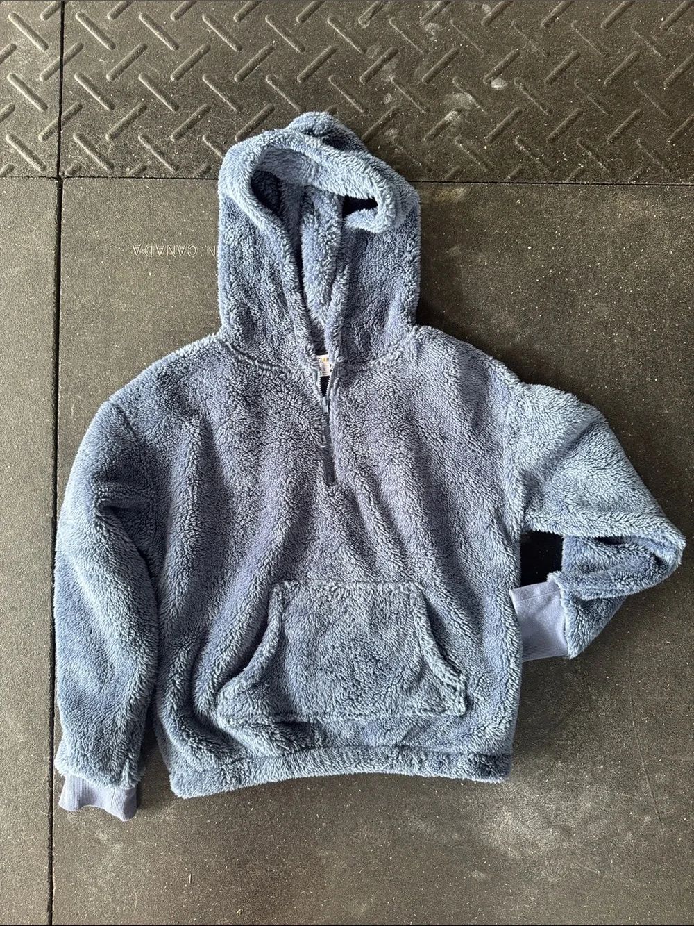 Girls Cozy Plush Hooded Pullover - Dusty Blue